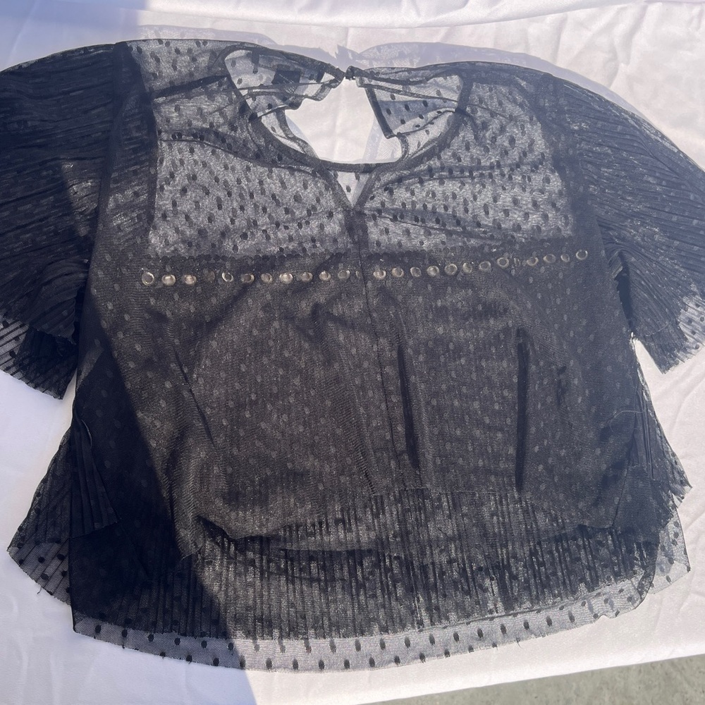 Forever 21 Black Sheer Blouse